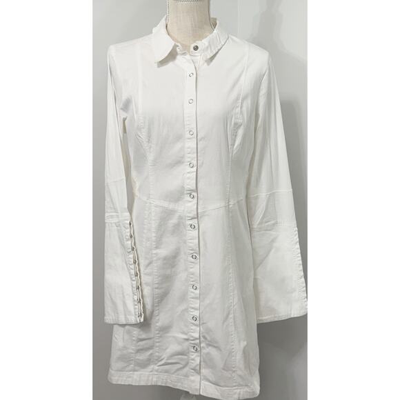 New FREE PEOPLE Thea Ivory Off White Shirt Minidress Dress M Medium NWT $128 - Picture 1 of 3